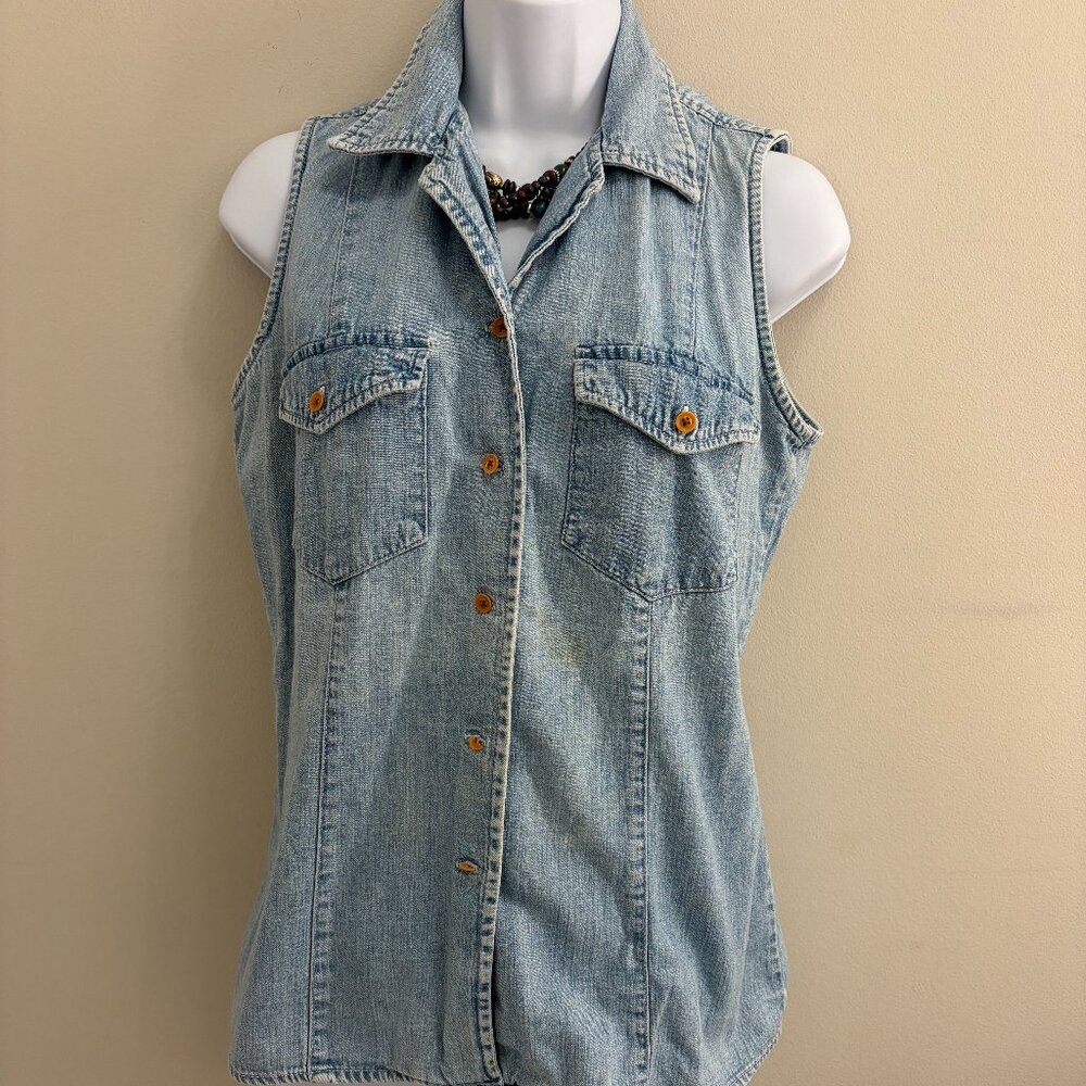 Gap Sleeveless Jean Top with 2 Pockets S
